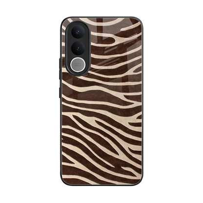 Mocha Swirls back phone cover | glass case for vivo v70 fe