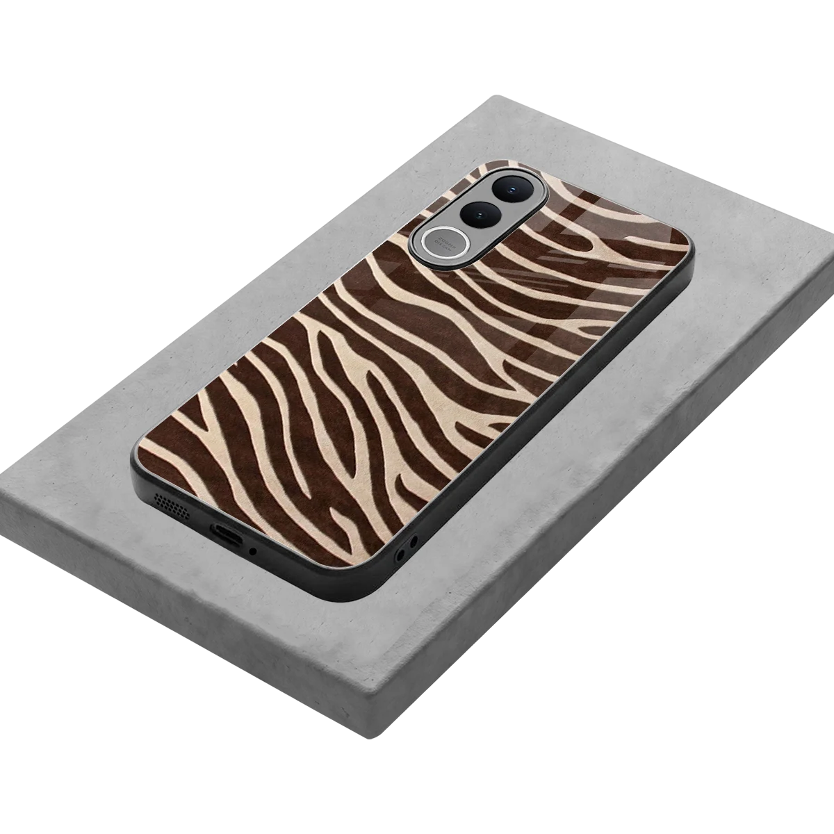 Mocha Swirls stylish phone case for vivo v70 fe | glossy glass and slim fit