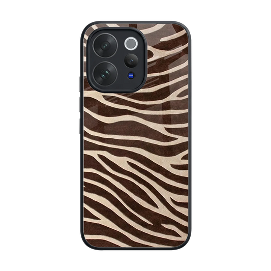 Mocha Swirls back phone cover | glass case for vivo v70