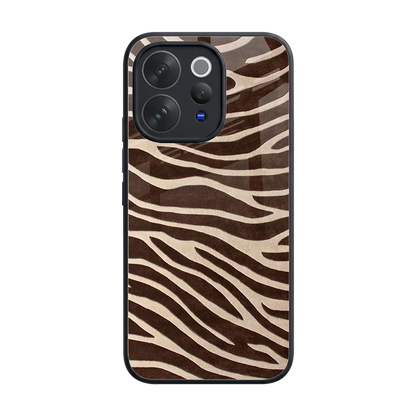 Mocha Swirls back phone cover | glass case for vivo v70 elite