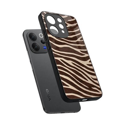 Mocha Swirls sleek vivo v70 elite cover with tempered glass back and TPU edges