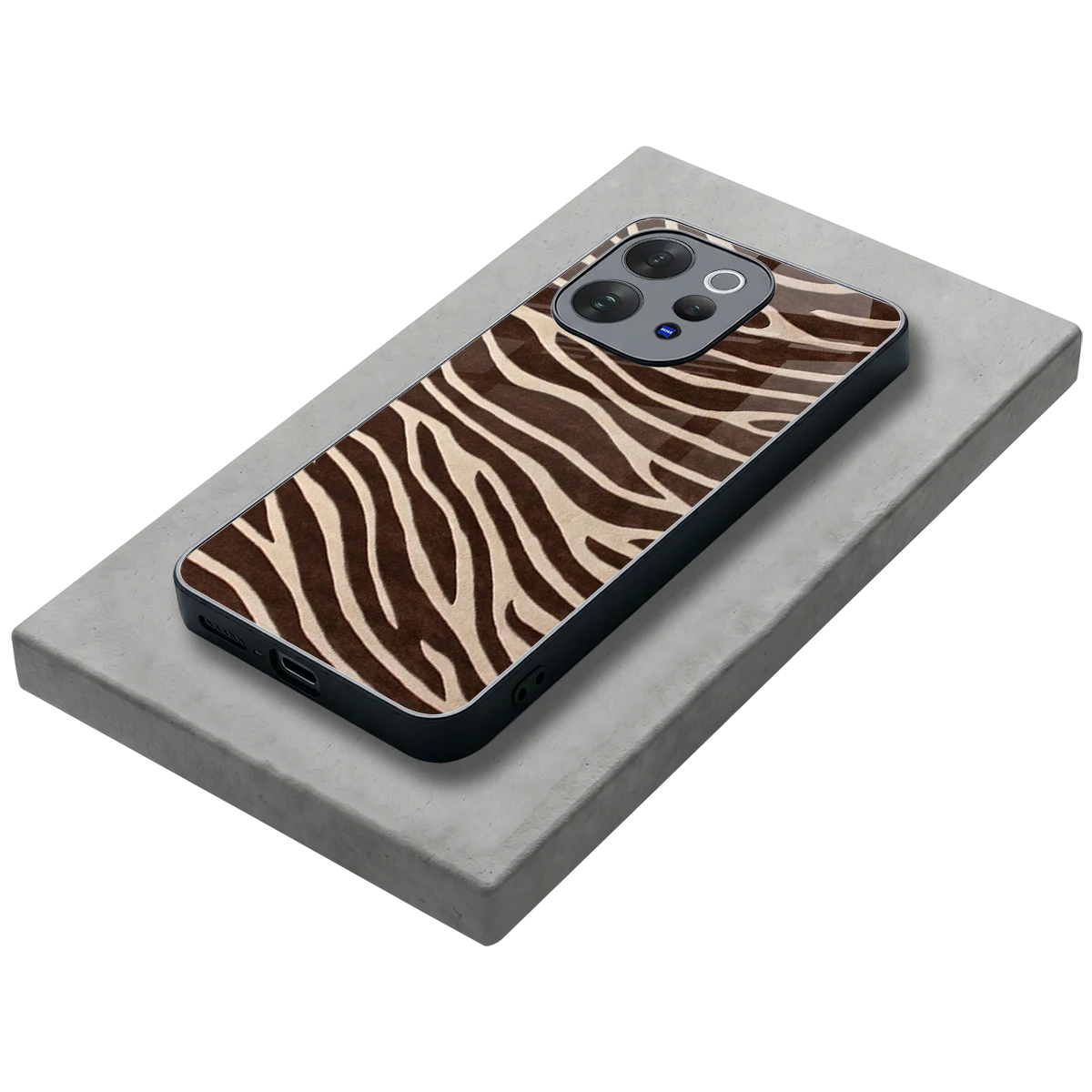 Mocha Swirls stylish phone case for vivo v70 | glossy glass and slim fit