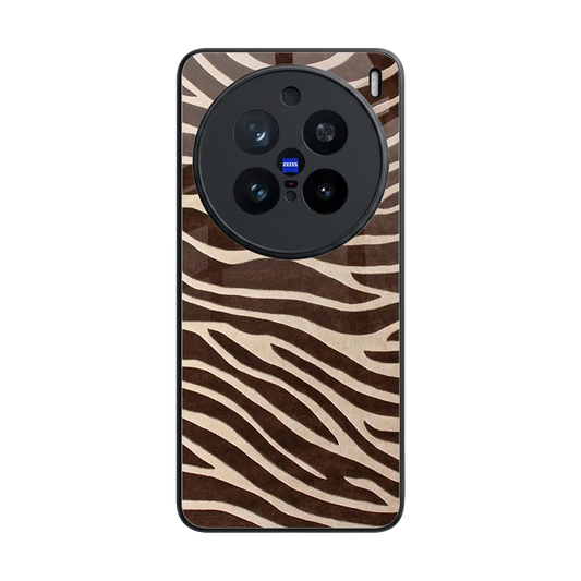 Mocha Swirls back phone cover | glass case for vivo x200 pro