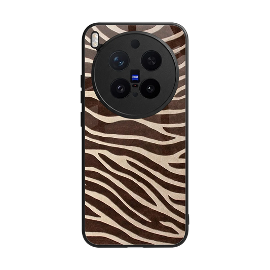 Mocha Swirls back phone cover | glass case for vivo x300 pro