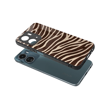 Mocha Swirls sleek vivo y16 cover with tempered glass back and TPU edges