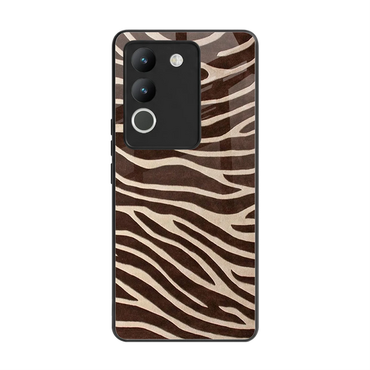 Mocha Swirls back phone cover | glass case for vivo y200 5g