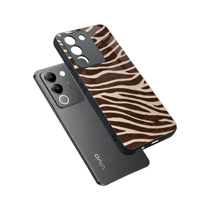 Mocha Swirls sleek vivo y200 5g cover with tempered glass back and TPU edges