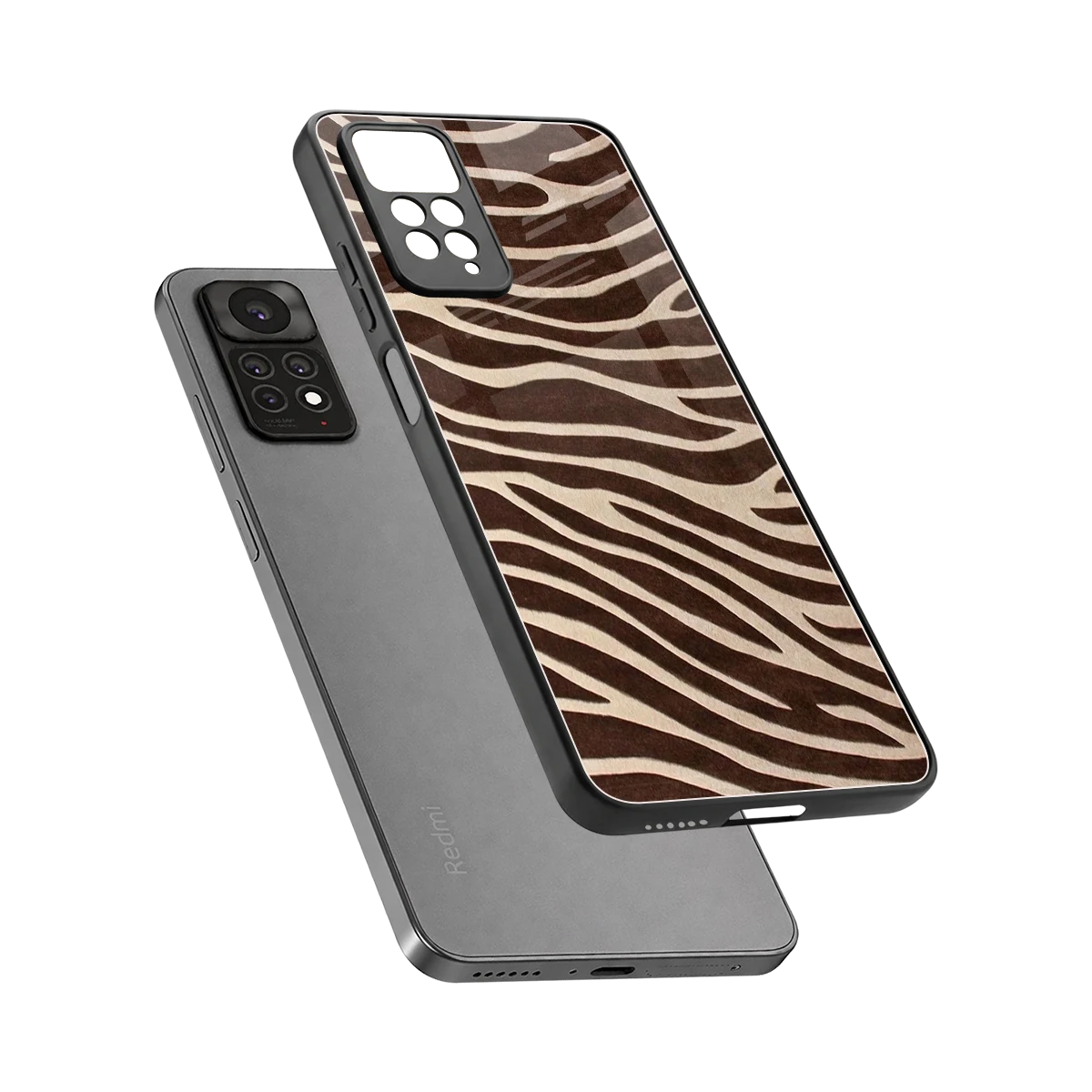 Mocha Swirls sleek redmi note 11 pro cover with tempered glass back and TPU edges