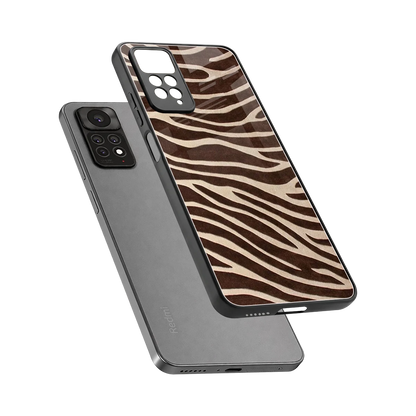 Mocha Swirls sleek redmi note 11 pro cover with tempered glass back and TPU edges