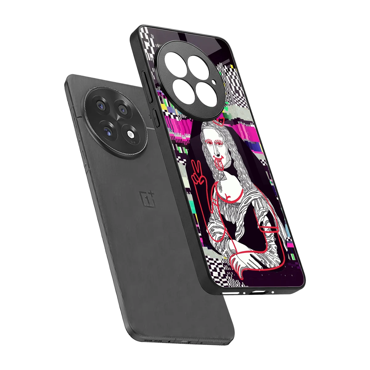 Mona Remix sleek oneplus 13 cover with tempered glass back and TPU edges