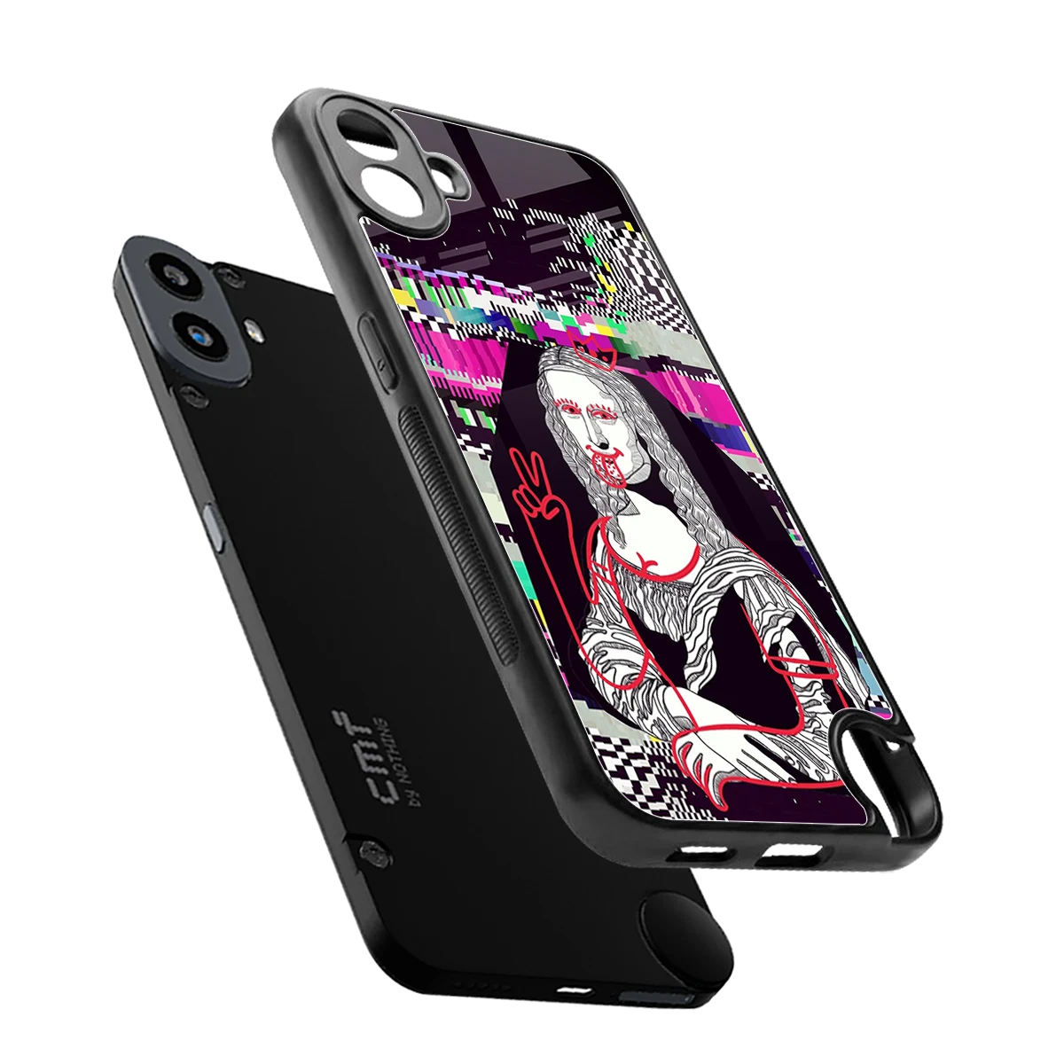 Mona Remix sleek cmf nothing phone 1 cover with tempered glass back and TPU edges