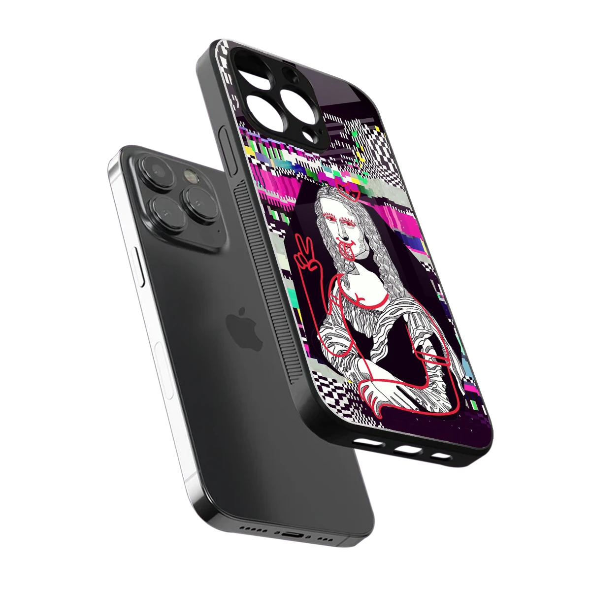 Mona Remix sleek iphone 14 pro max cover with tempered glass back and TPU edges