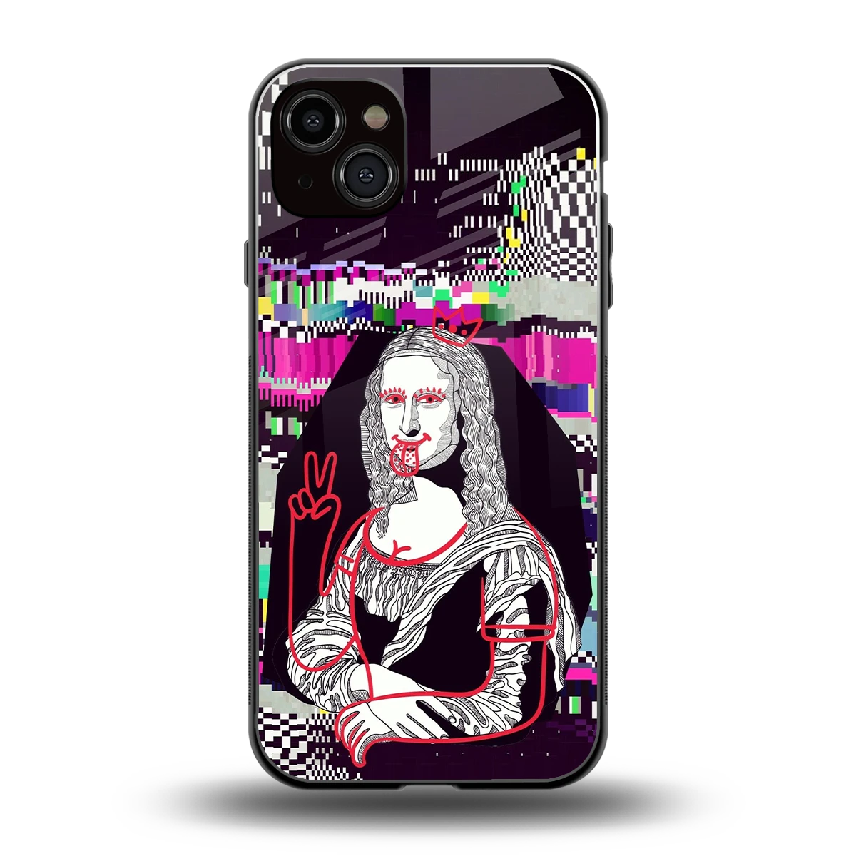 Mona Remix back phone cover | glass case for iphone 15 plus