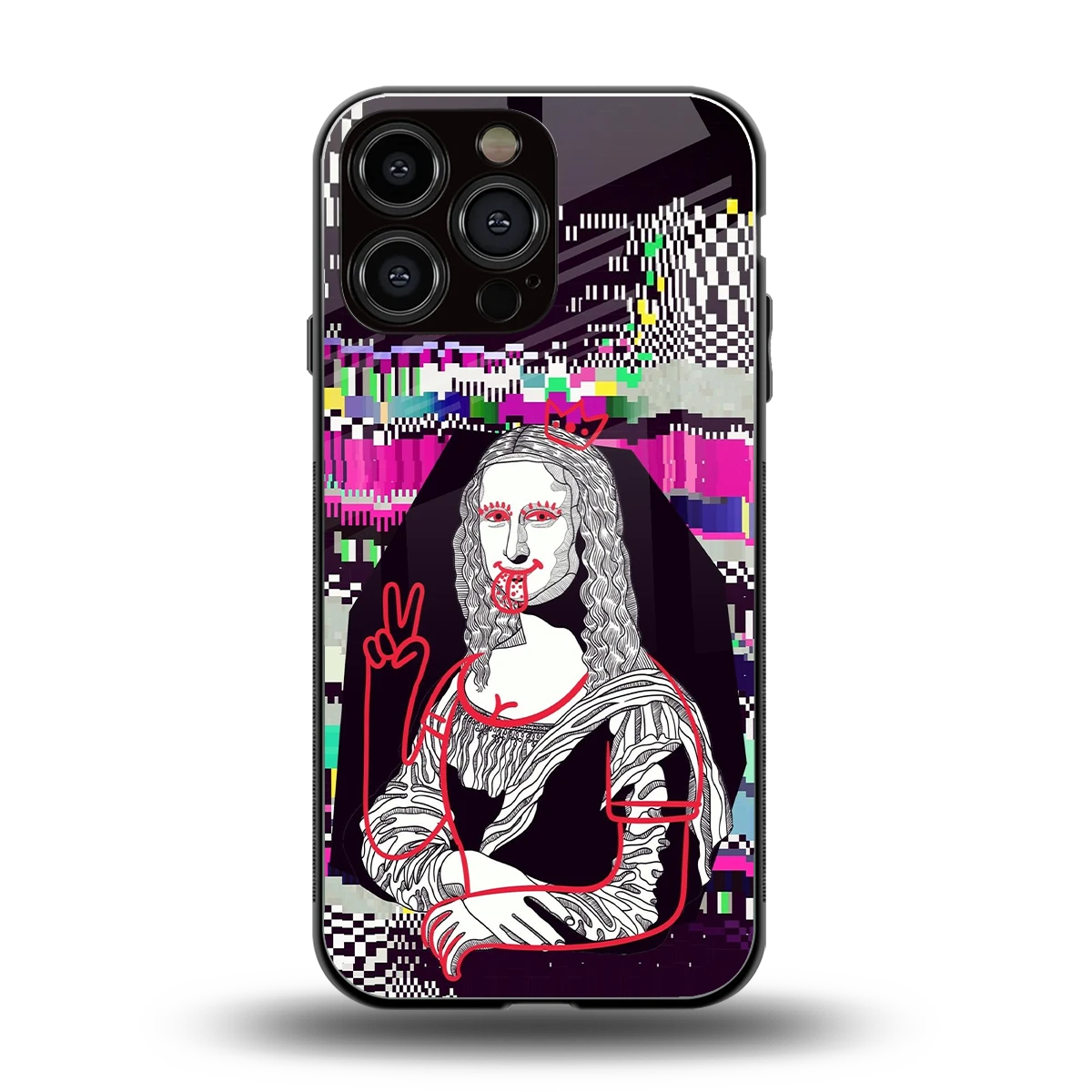 Mona Remix back phone cover | glass case for iphone 15 pro max