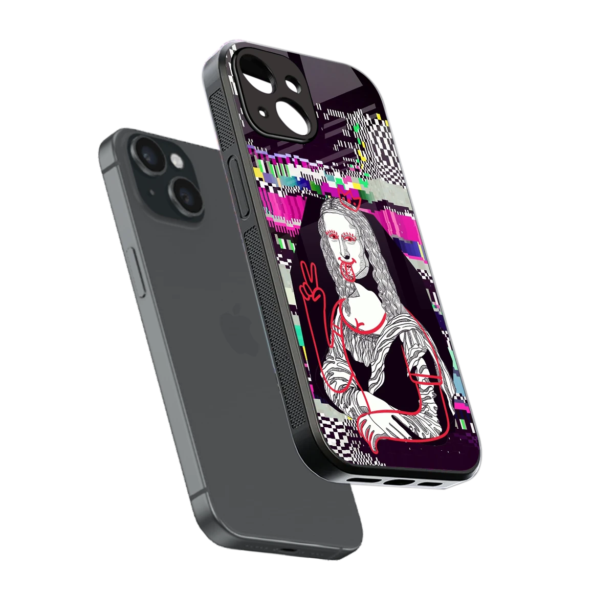 Mona Remix sleek iphone 15 cover with tempered glass back and TPU edges