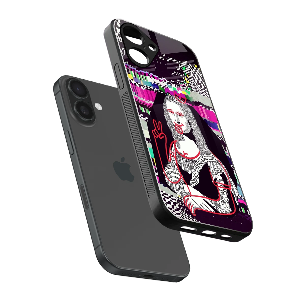 Mona Remix sleek iPhone 16 cover with tempered glass back and TPU edges
