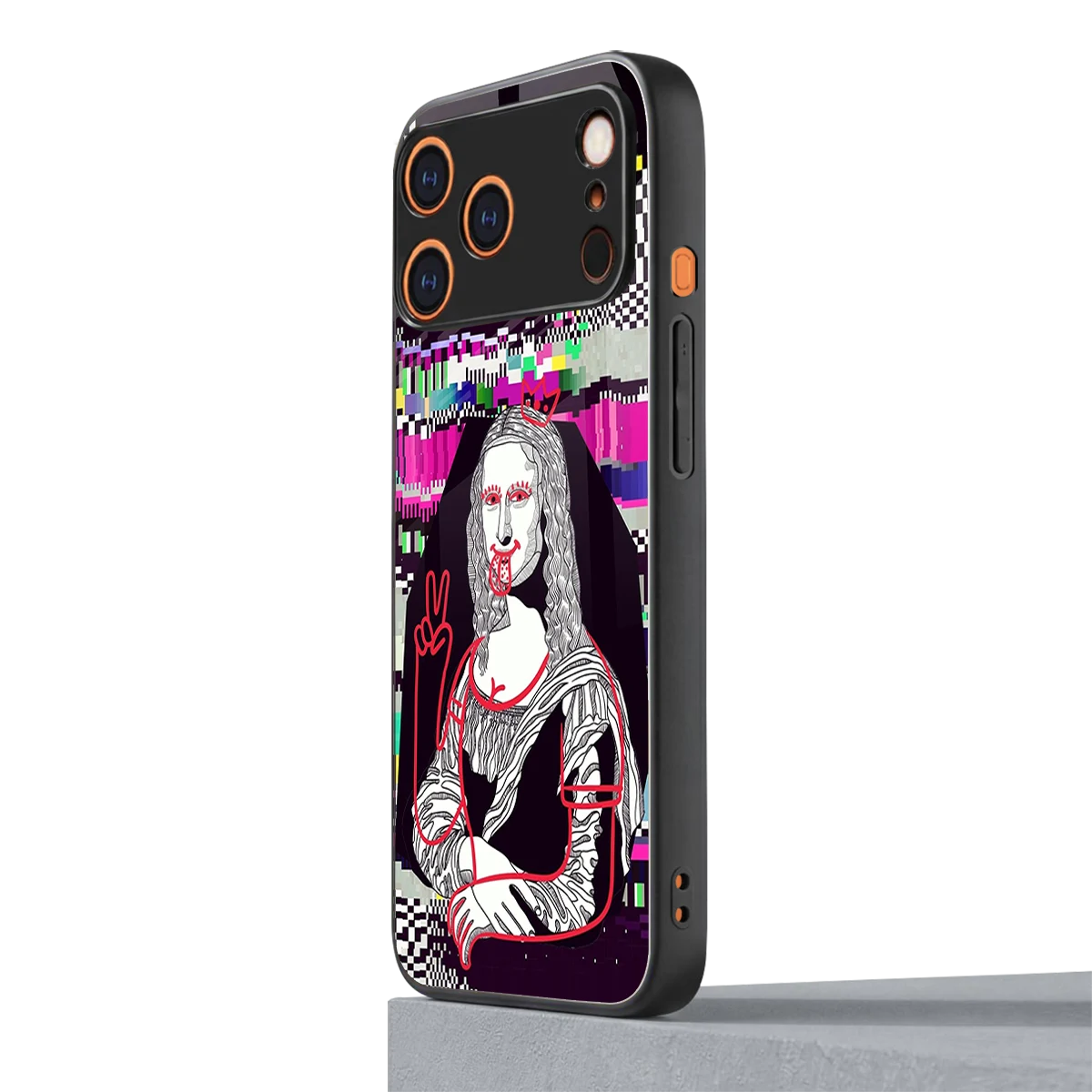 Mona Remix iphone 17 pro mobile cover | shockproof glass phone case