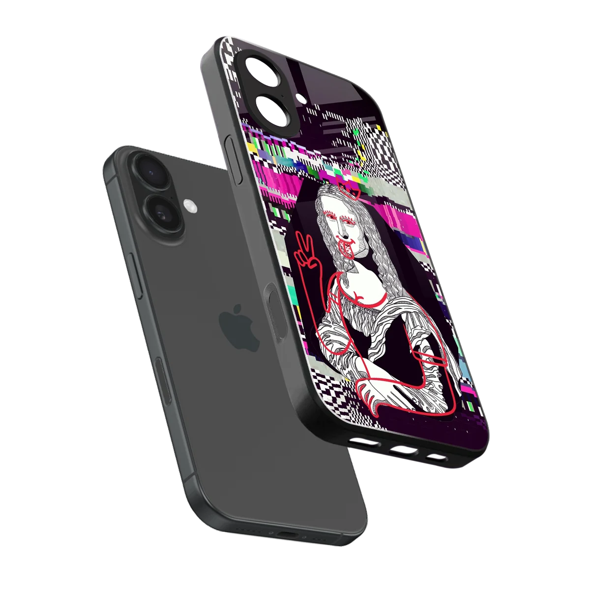 Mona Remix sleek iphone 17 cover with tempered glass back and TPU edges