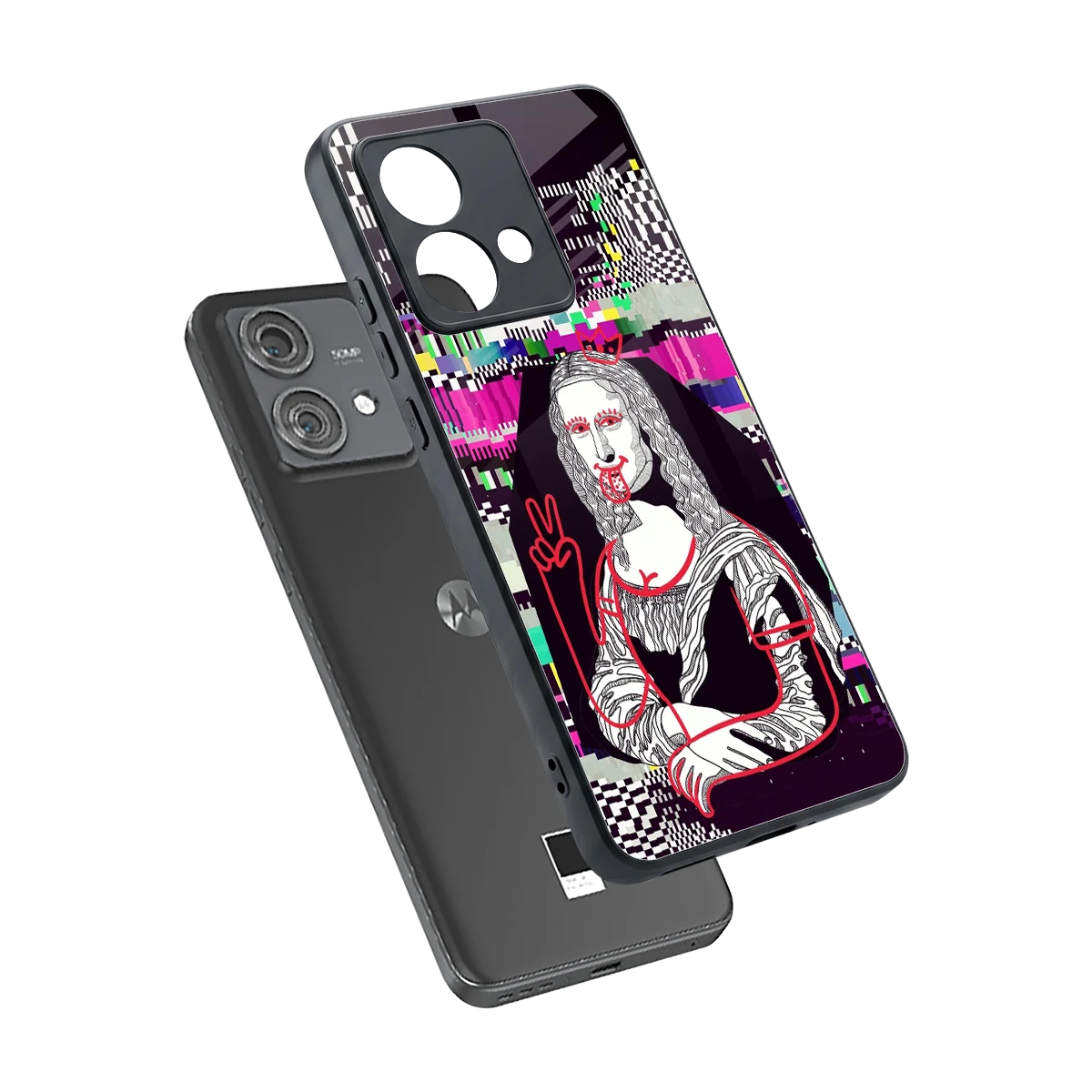 Mona Remix sleek motorola edge 40 neo 5g cover with tempered glass back and TPU edges