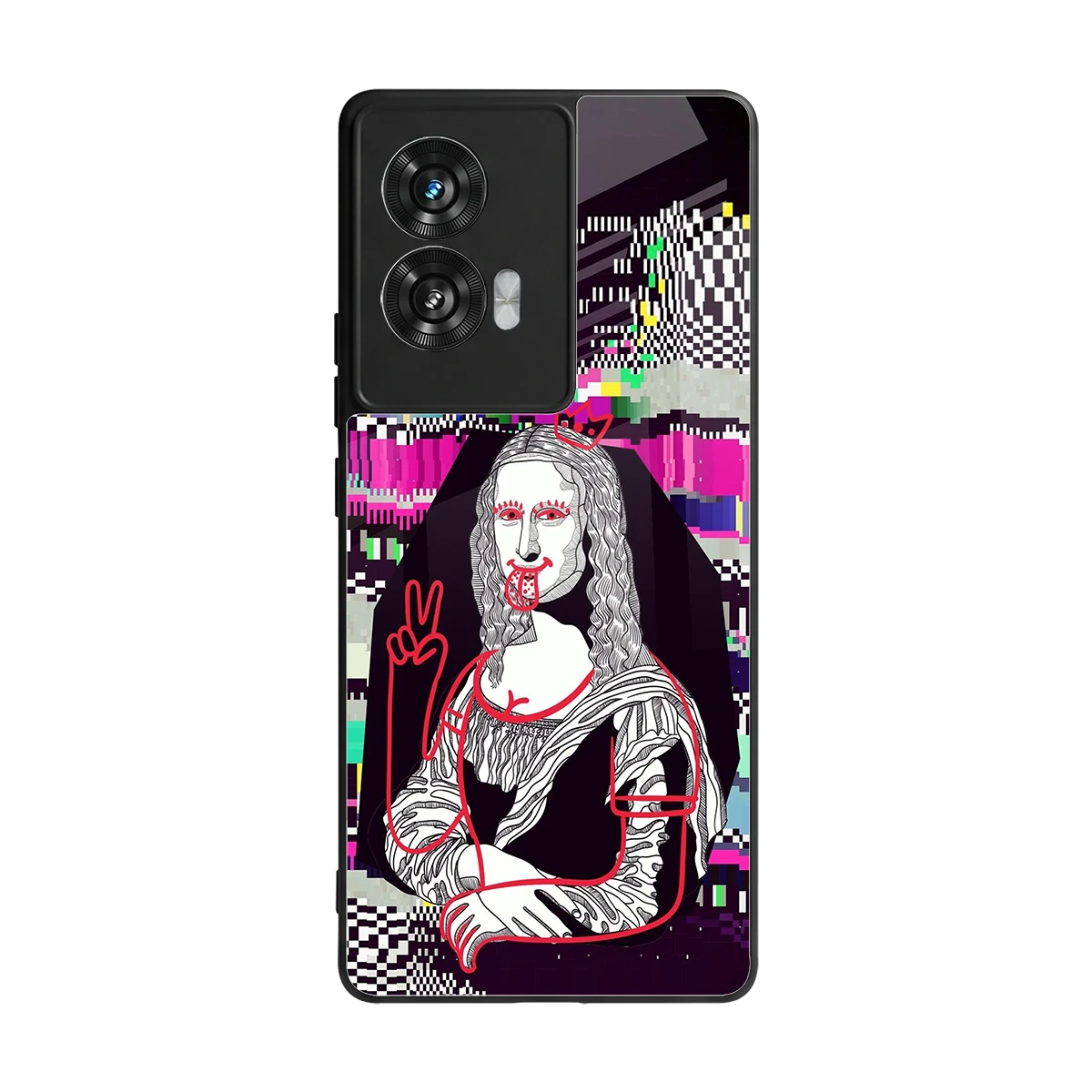 Mona Remix back phone cover | glass case for motorola edge 50 fusion