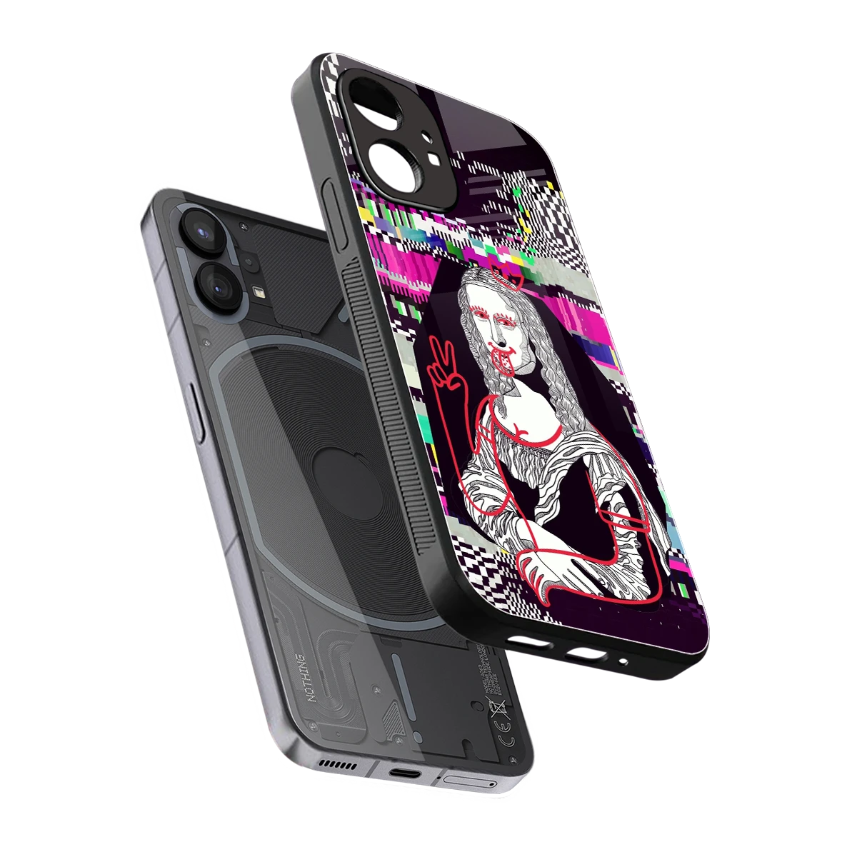 Mona Remix sleek nothing phone 1 cover with tempered glass back and TPU edges