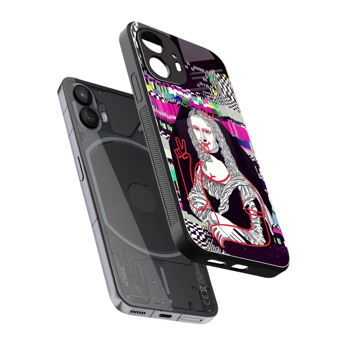 Mona Remix sleek nothing phone 2 cover with tempered glass back and TPU edges