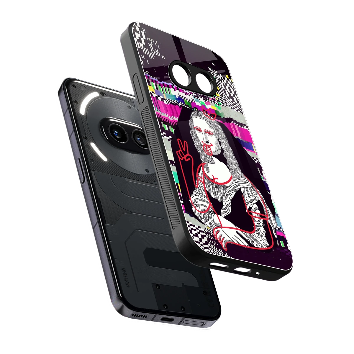 Mona Remix sleek nothing phone 2a plus cover with tempered glass back and TPU edges
