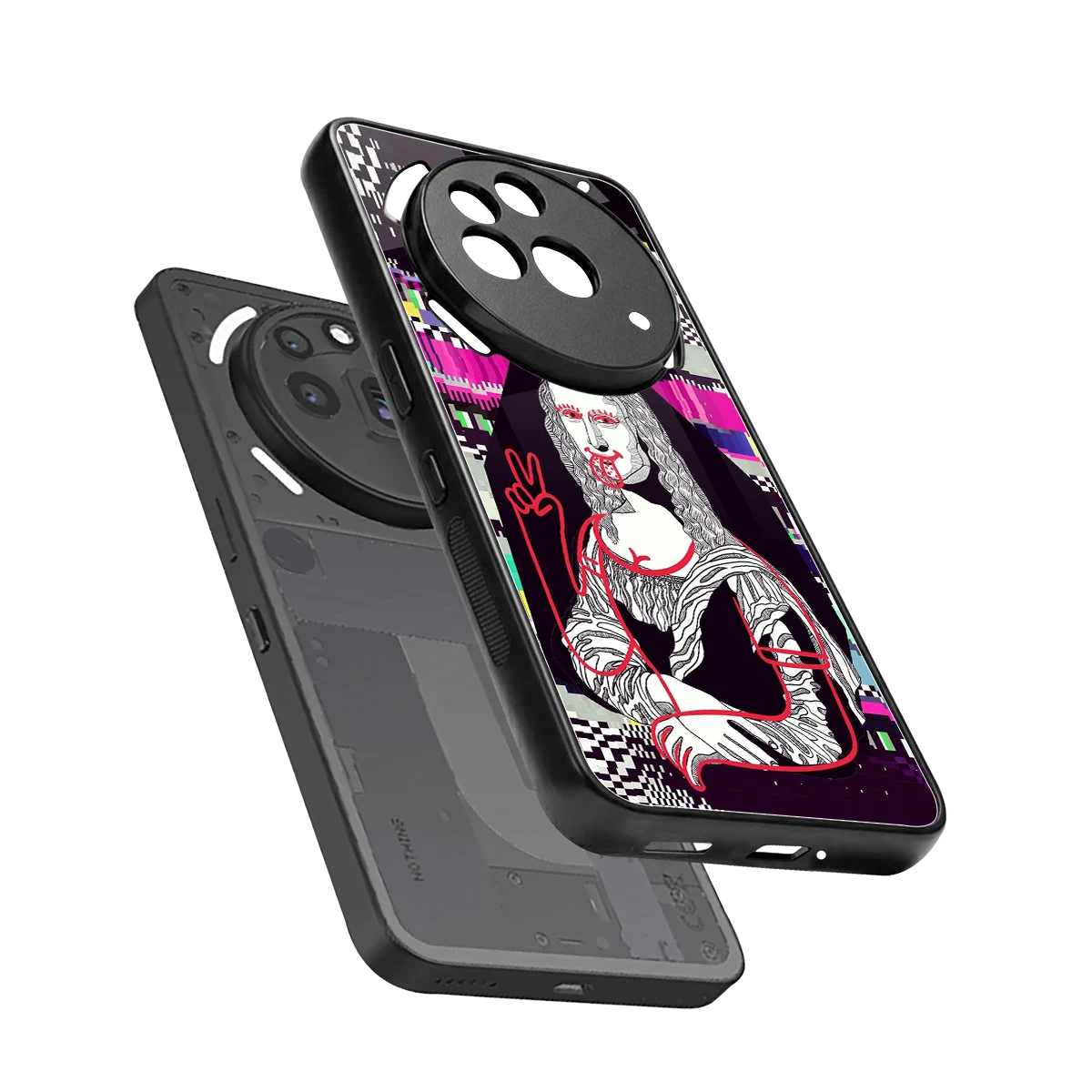 Mona Remix sleek nothing phone 3a pro cover with tempered glass back and TPU edges