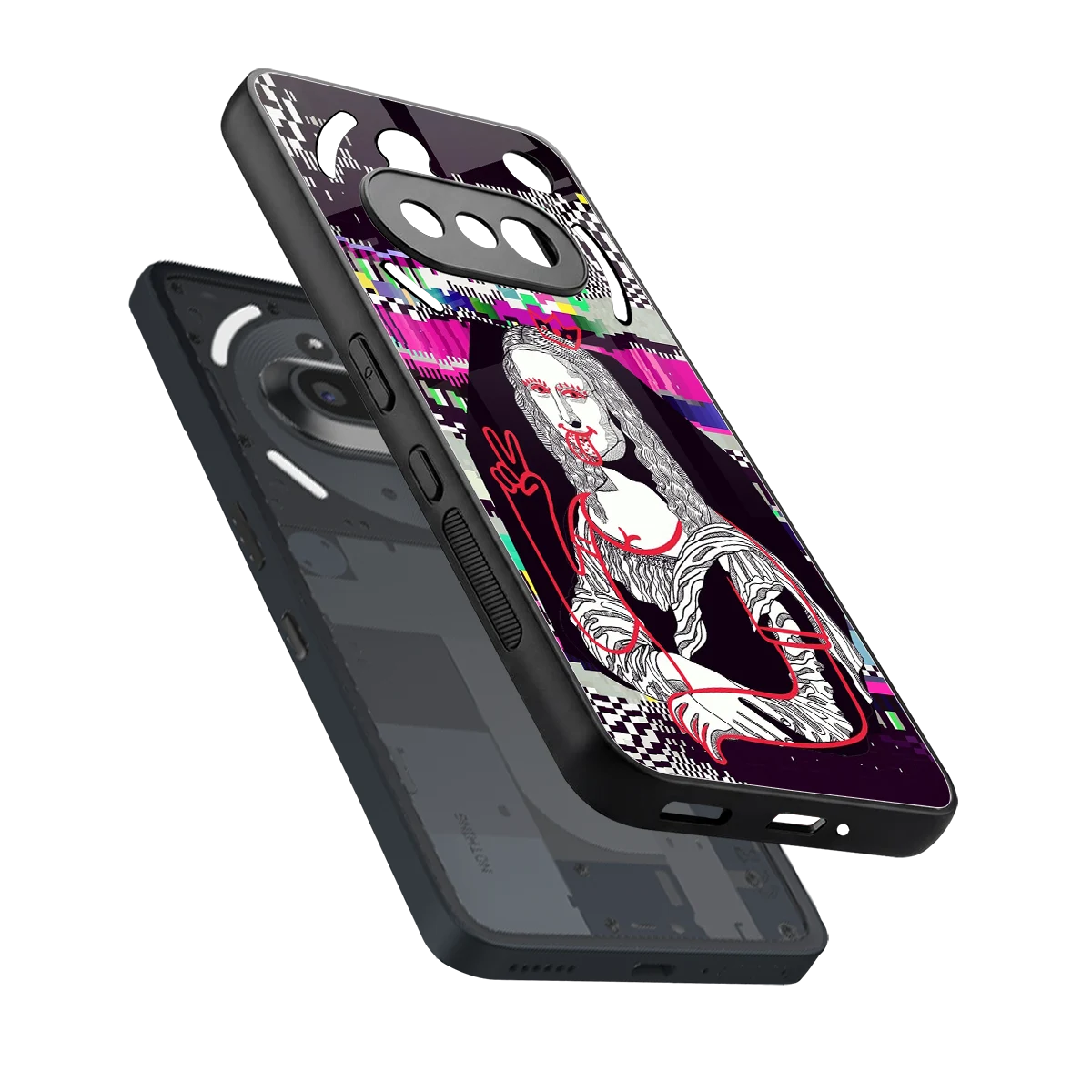 Mona Remix sleek nothing phone 3a cover with tempered glass back and TPU edges