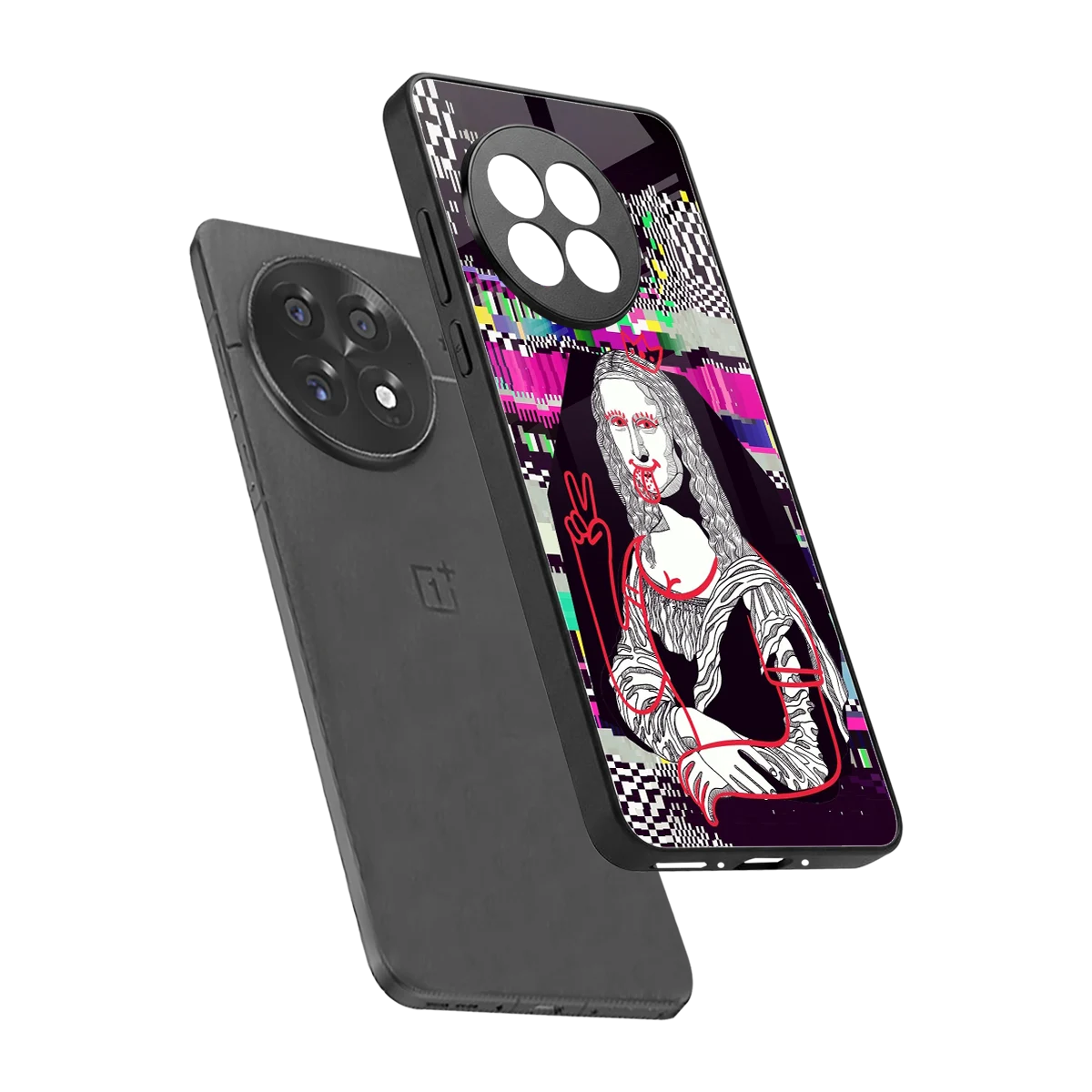 Mona Remix sleek oneplus 13r cover with tempered glass back and TPU edges