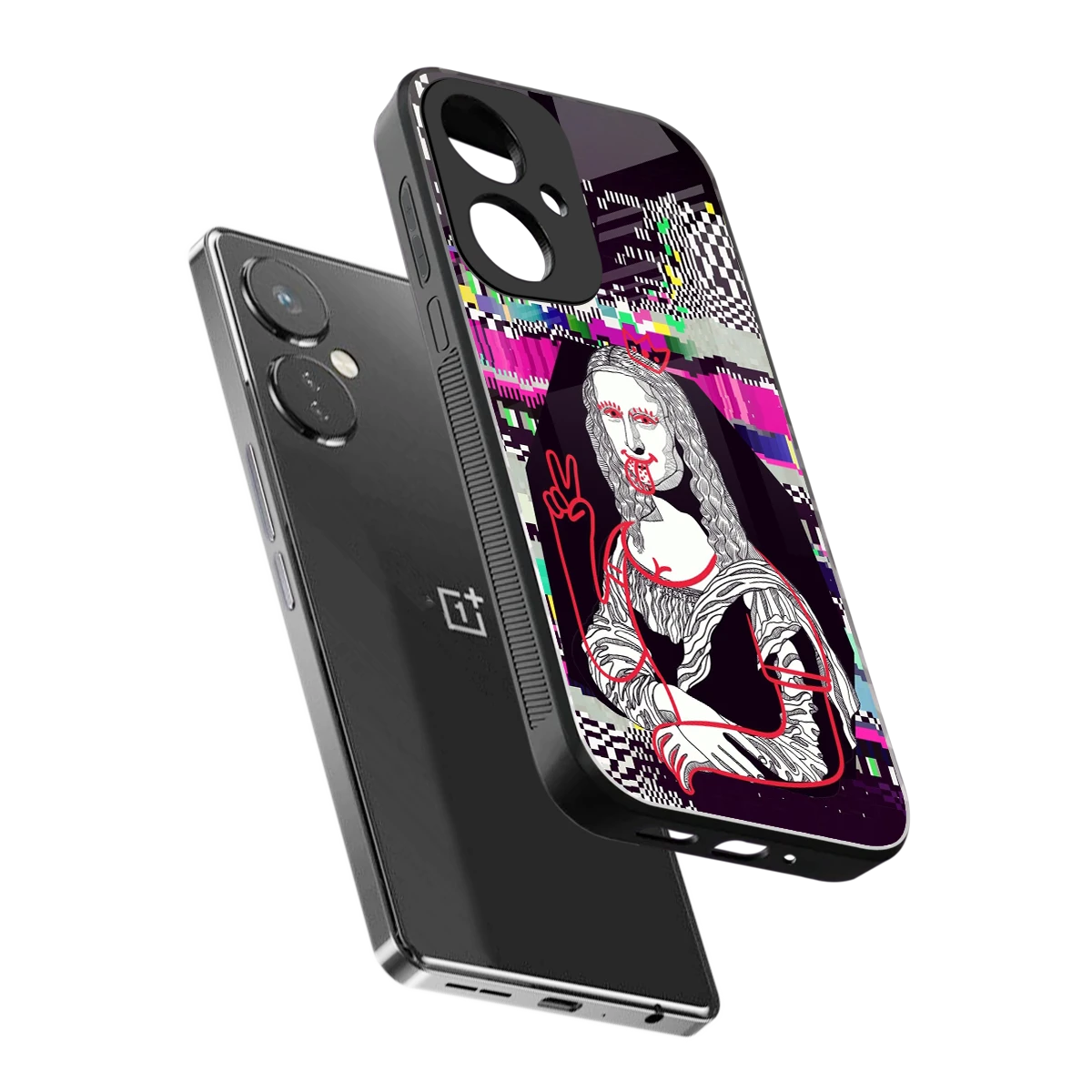 Mona Remix sleek oneplus nord ce 3 cover with tempered glass back and TPU edges