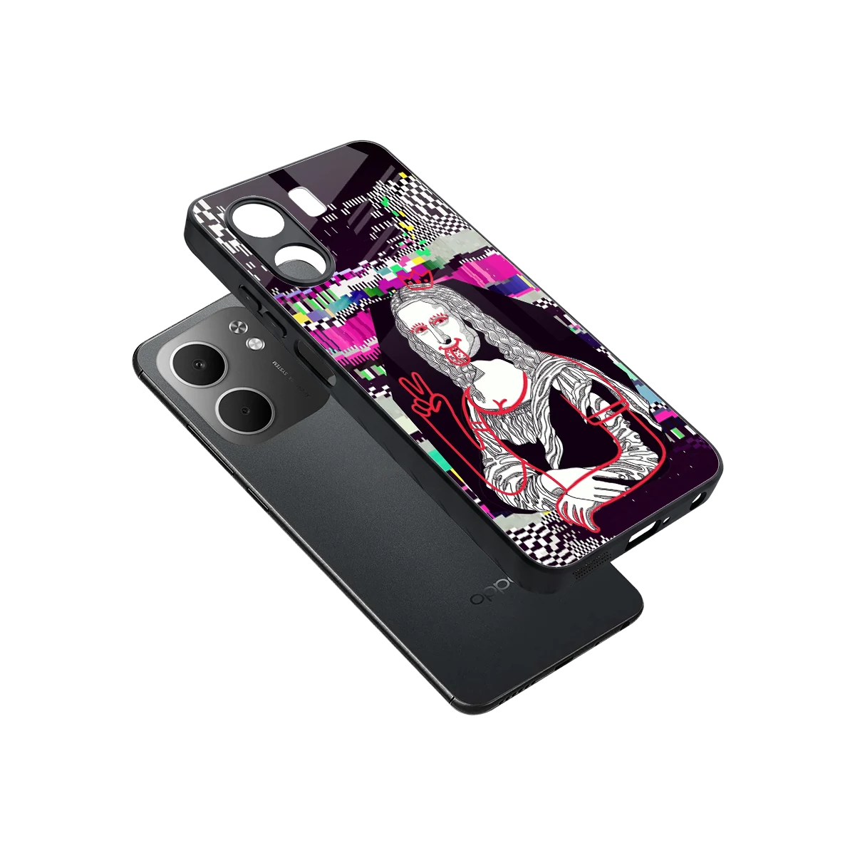 Mona Remix sleek oppo a5x 5g cover with tempered glass back and TPU edges