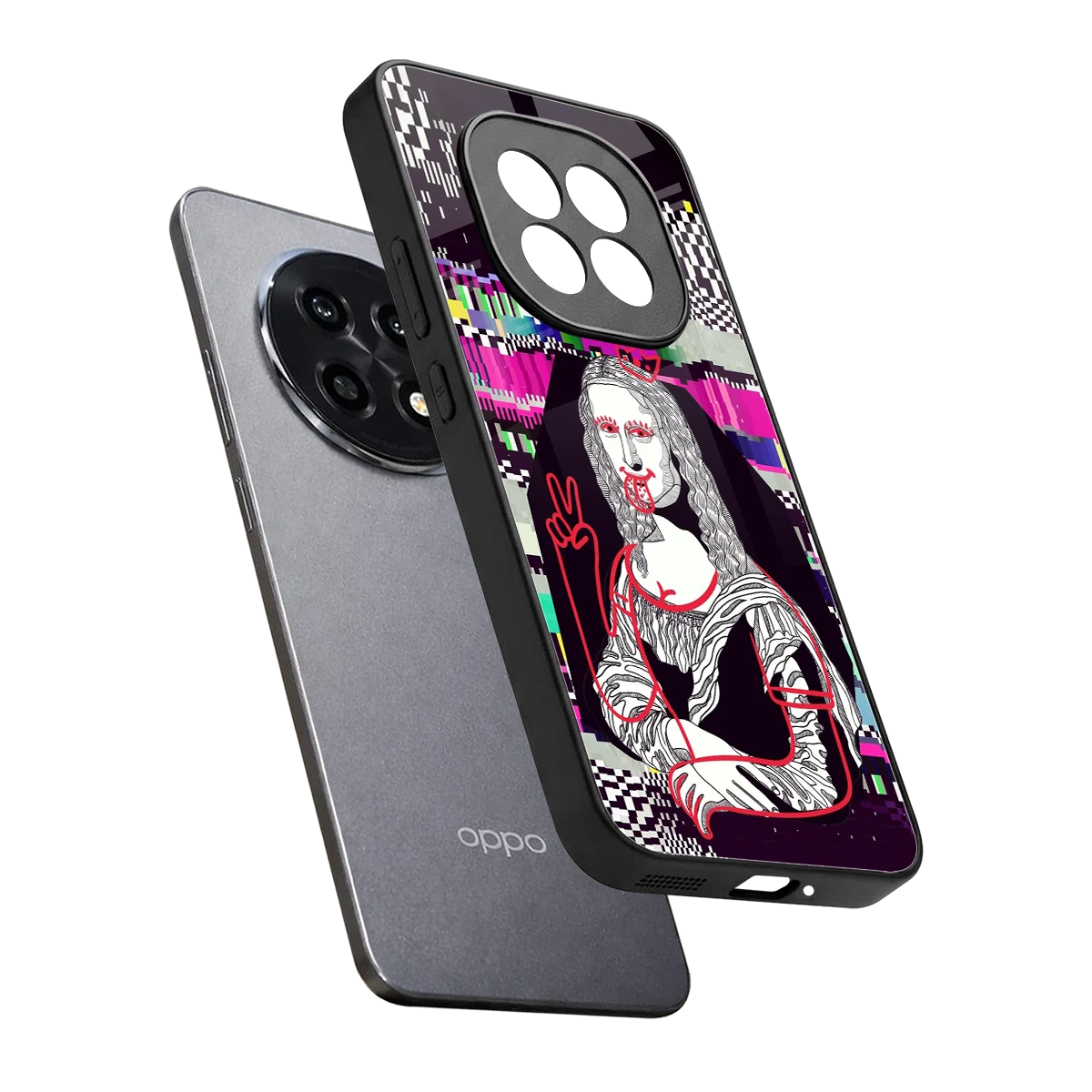 Mona Remix sleek oppo f29 pro 5g cover with tempered glass back and TPU edges