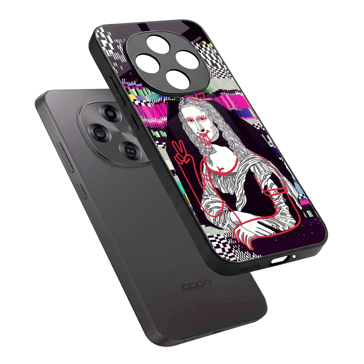Mona Remix sleek oppo f31 pro 5g cover with tempered glass back and TPU edges