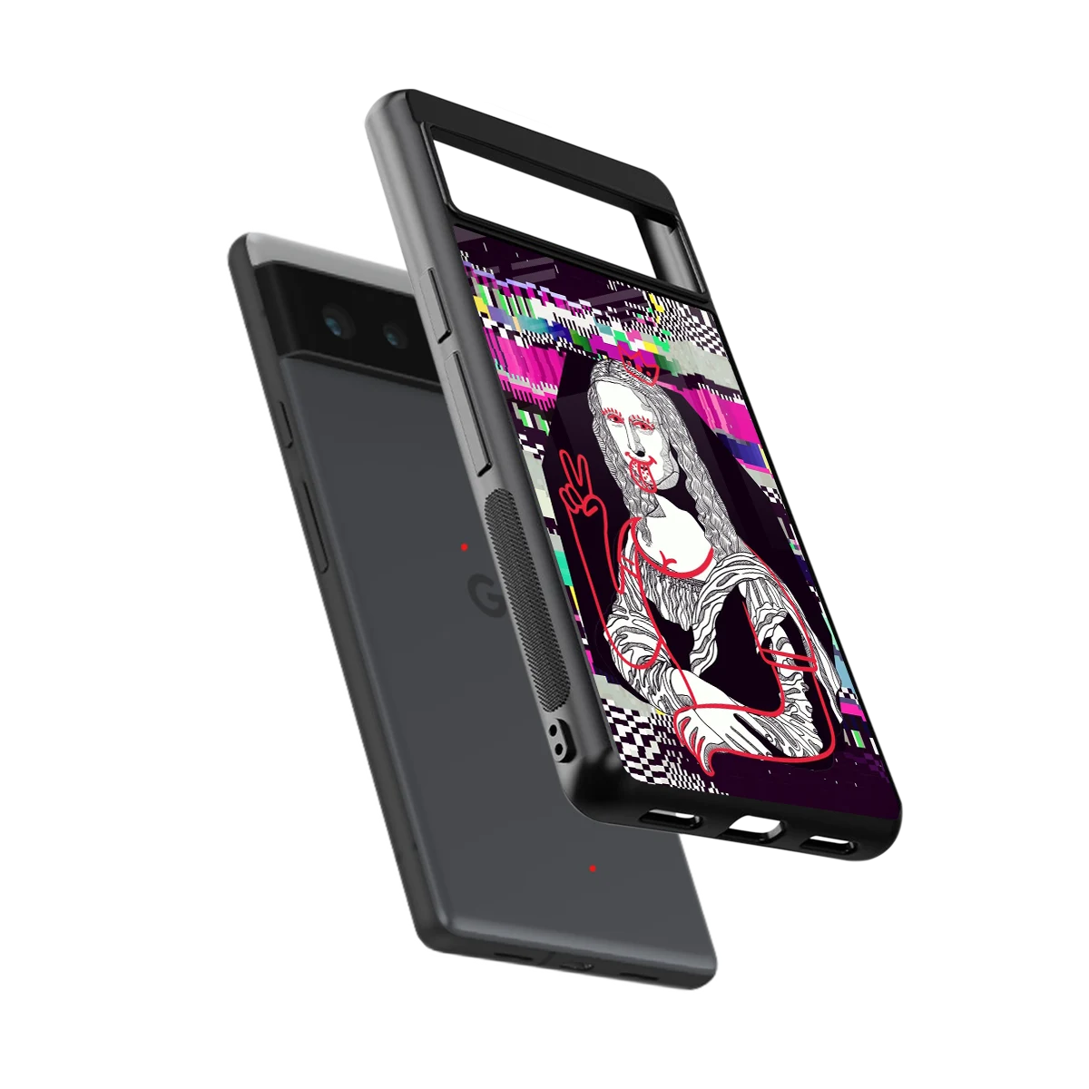 Mona Remix sleek google pixel 6a cover with tempered glass back and TPU edges