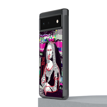Mona Remix stylish phone case for google pixel 6a | glossy glass and slim fit