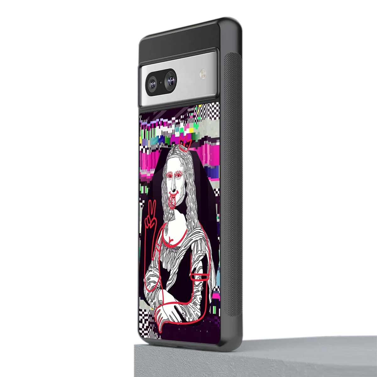 Mona Remix stylish phone case for google pixel 7a | glossy glass and slim fit