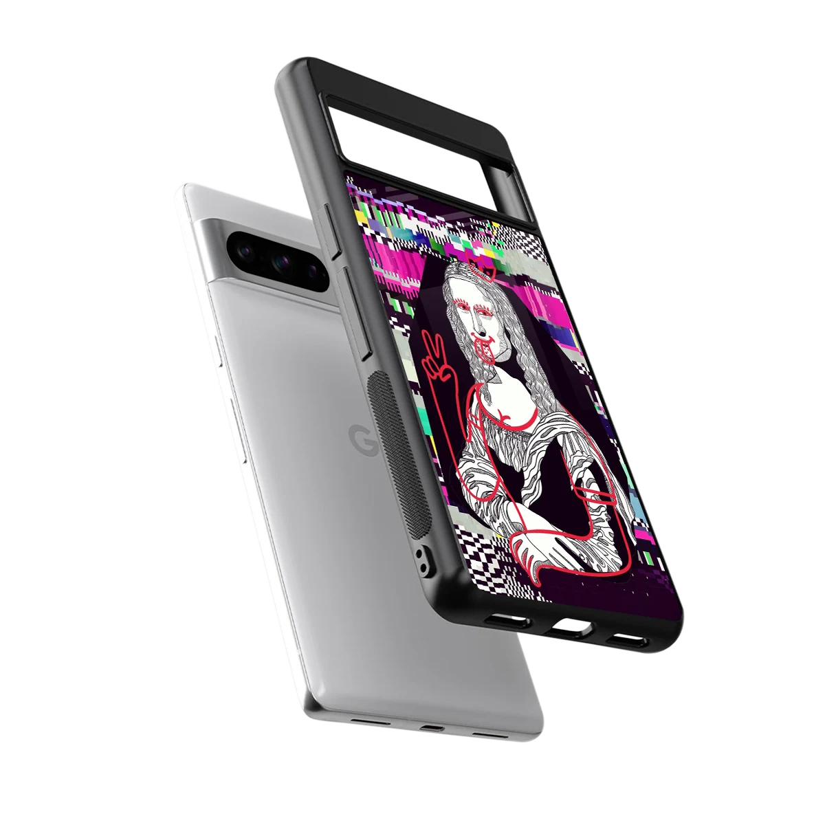 Mona Remix sleek google pixel 8 pro cover with tempered glass back and TPU edges