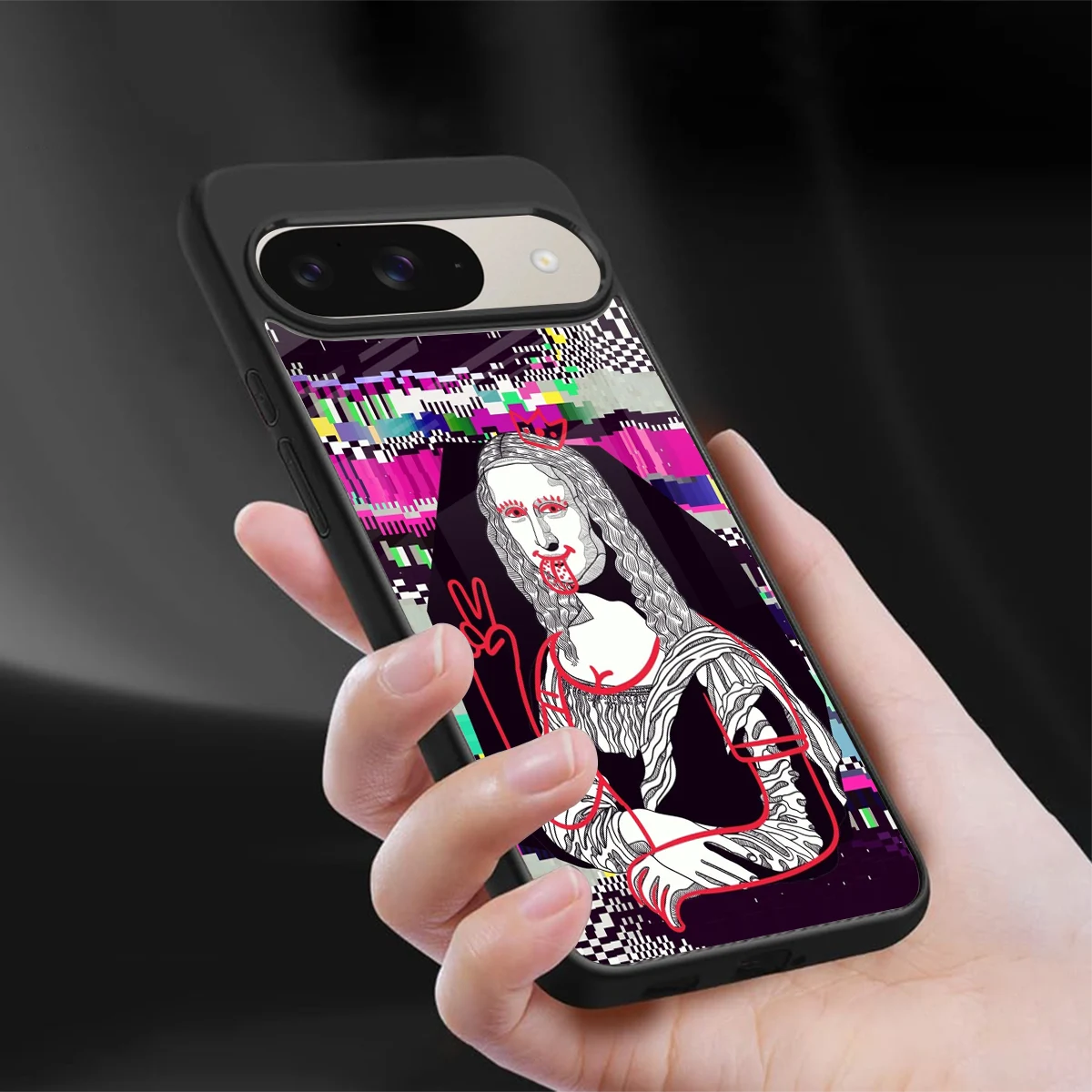 Mona Remix sleek google pixel 9 cover with tempered glass back and TPU edges