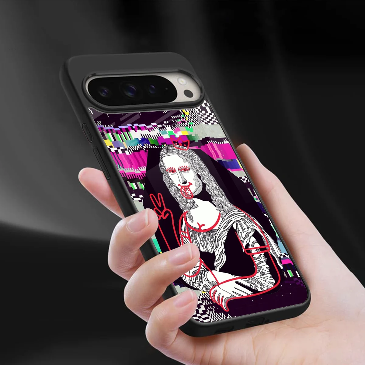 Mona Remix sleek google pixel 9 pro xl cover with tempered glass back and TPU edges