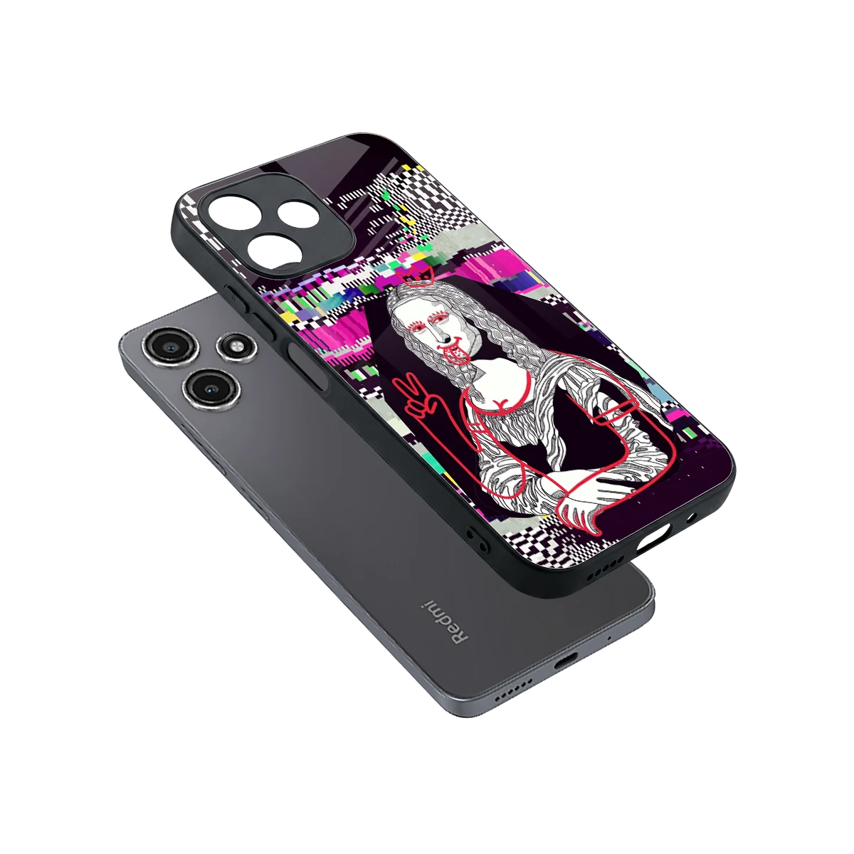 Mona Remix sleek redmi 12 5g cover with tempered glass back and TPU edges