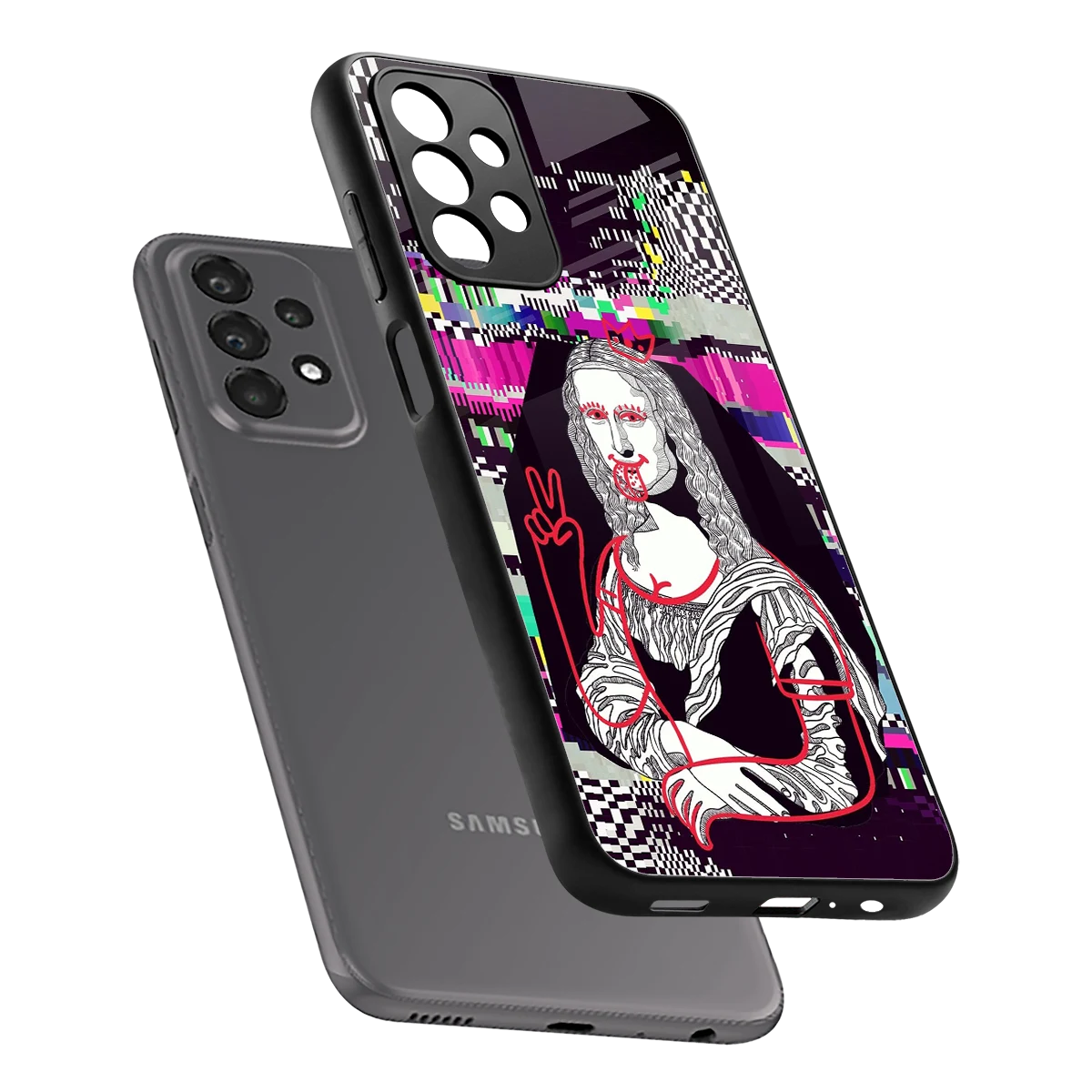 Mona Remix sleek samsung galaxy a23 cover with tempered glass back and TPU edges