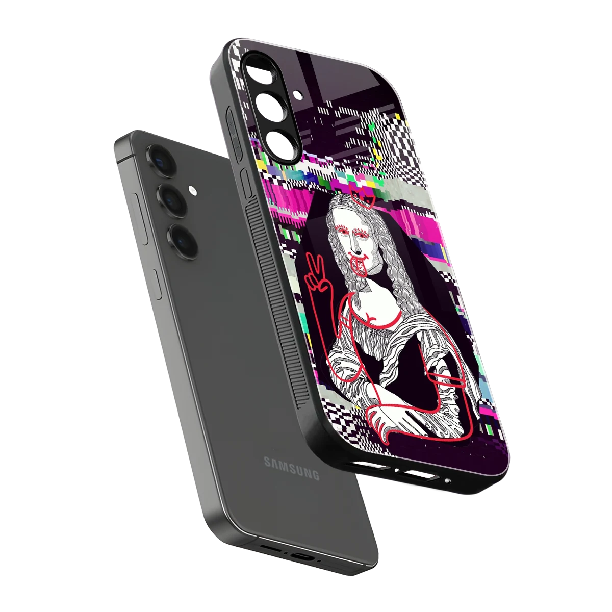 Mona Remix sleek samsung galaxy a14 5g cover with tempered glass back and TPU edges