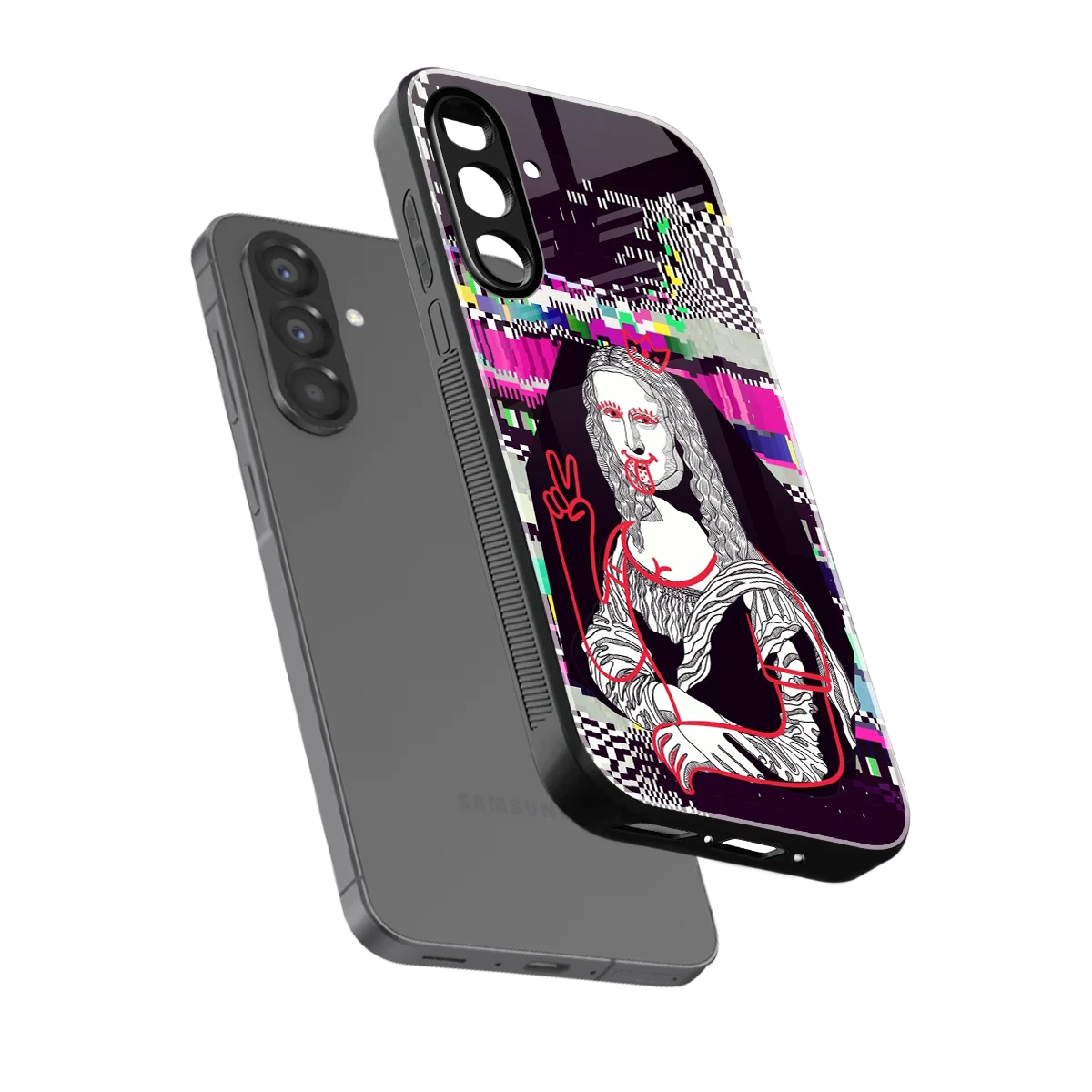 Mona Remix sleek samsung galaxy a36 5g cover with tempered glass back and TPU edges