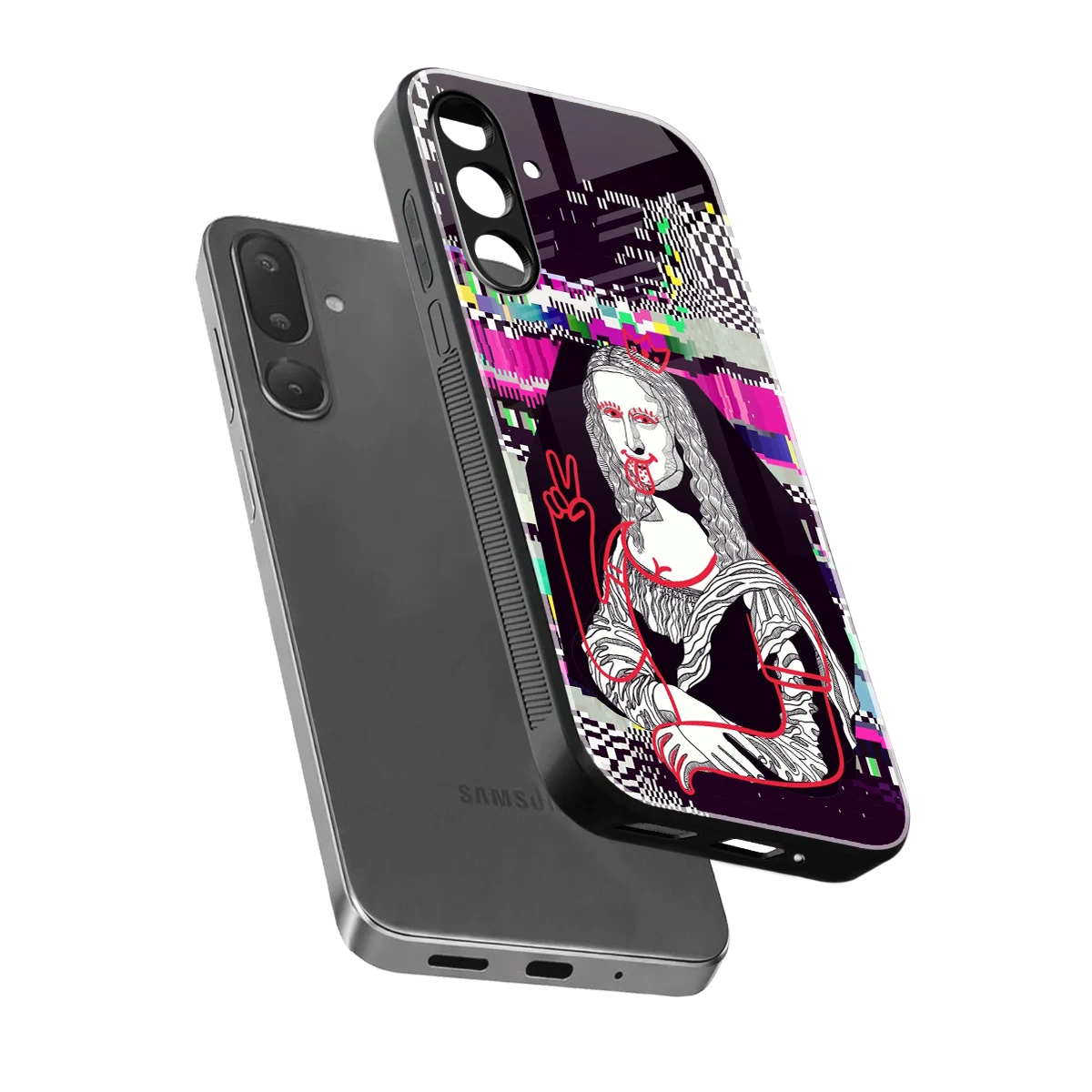 Mona Remix sleek samsung galaxy m36 5g cover with tempered glass back and TPU edges
