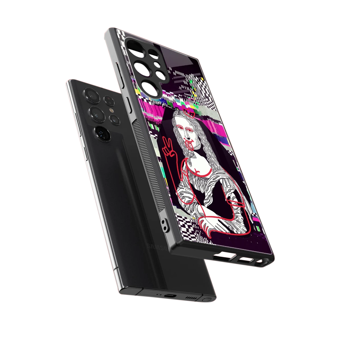 Mona Remix sleek samsung galaxy s24 ultra cover with tempered glass back and TPU edges