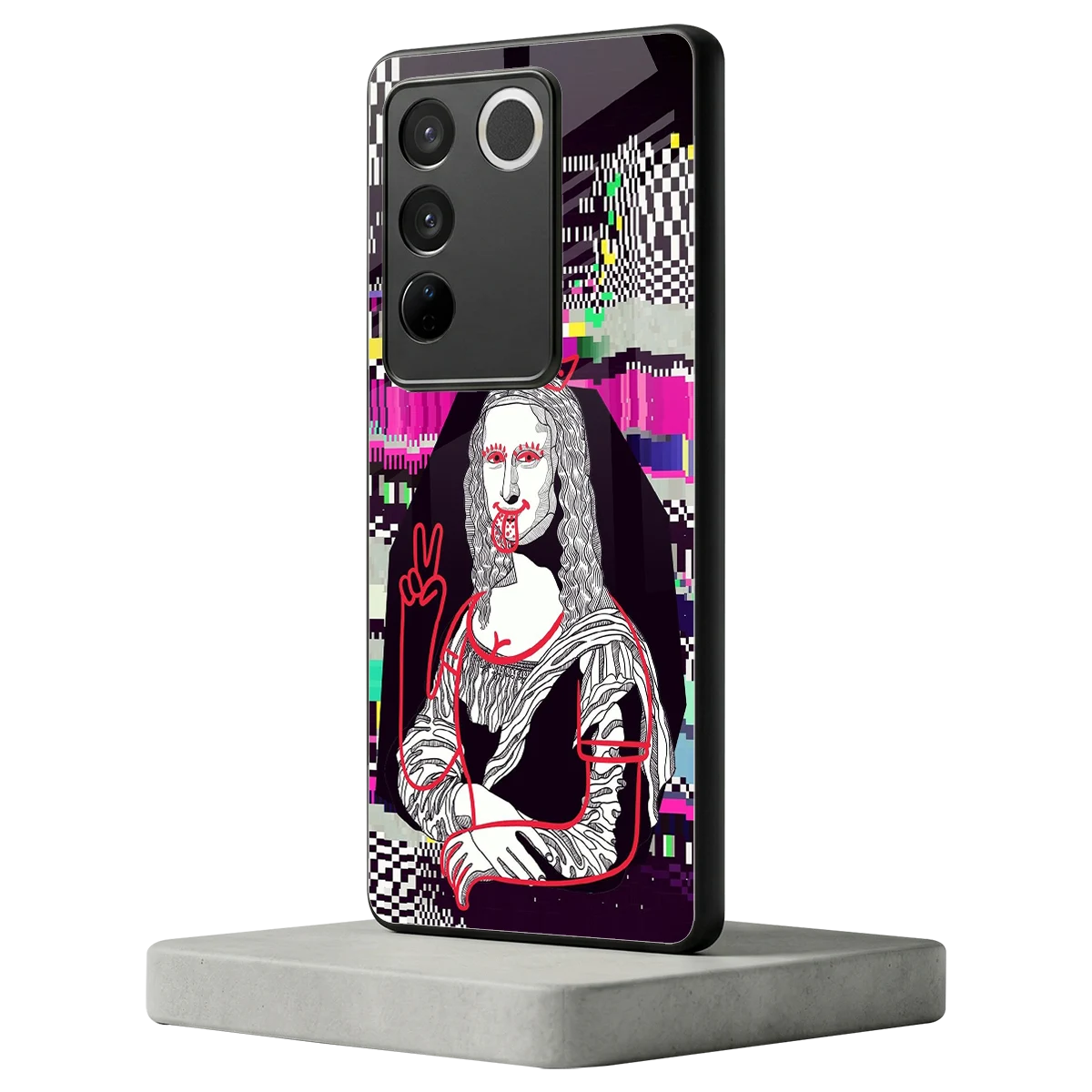 Mona Remix vivo v27 5g mobile cover | shockproof glass phone case