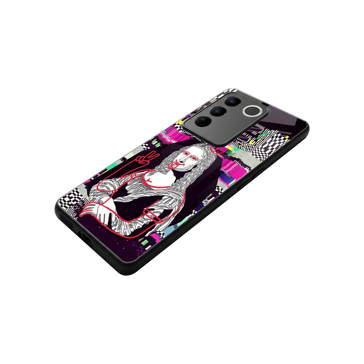Mona Remix stylish phone case for vivo v27 5g | glossy glass and slim fit