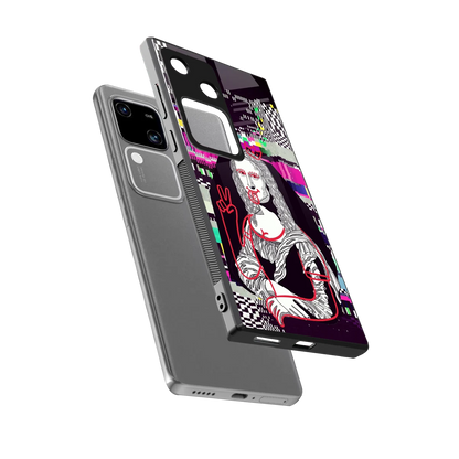 Mona Remix sleek vivo v30 cover with tempered glass back and TPU edges