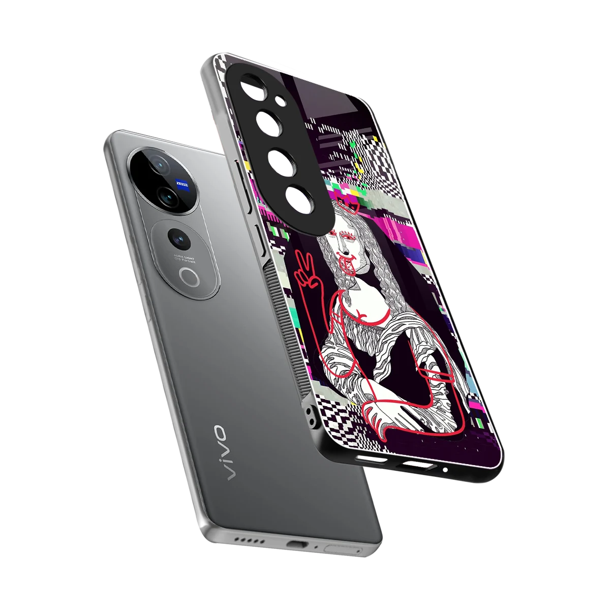 Mona Remix sleek vivo v40 pro cover with tempered glass back and TPU edges